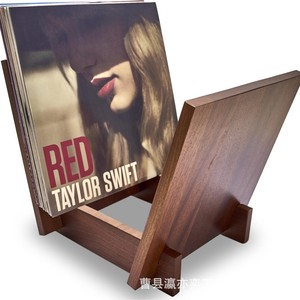 Support de disques en bois massif, rangement de bureau pour vinyles, CD et livres, organisateur de présentation à 1 niveau - Product Image 3