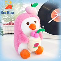 Peluche de Pingüino Rosa de Cosplay, Juguete de Peluche de Pingüino Kawaii, Logotipo Personalizado Bordado, Fábrica con Certificación ISO, Peluches