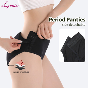 Culotte menstruelle personnalisée pour femme, sans PFAS, anti-fuite, taille mi-haute, en coton, absorption très élevée, côtés ajustables, sous-<span class=keywords><strong>v</strong></span>êtements menstruels détachables - Product Image 1