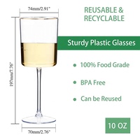 Plastique jetable de 10oz pour flûtes à Champagne et gobelets à vin tige acrylique verres à Cocktail accessoires de fête