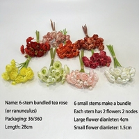 Buket Ranunculus Mini Buatan, Bunga Mawar Kecil Grosir untuk Dekorasi Rumah, Pernikahan, Pengantin, dan Rangkaian Bunga