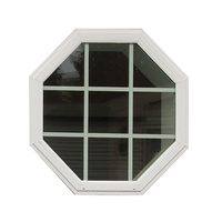 Desain Jendela Heksagonal Warna Aluminium Kaca Kayu