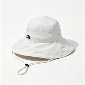 Chapeau de soleil blanc à large bord pour femme, protection UV UPF 50+, style bob <span class=keywords><strong>avec</strong></span> sangle sous le menton, broderie 3D, décontracté pour l'extérieur - Product Image 3