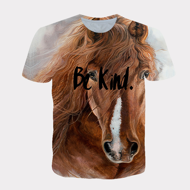 Shop Our Deep Men Women Kid Brown Horse 3D Printing T-shirts