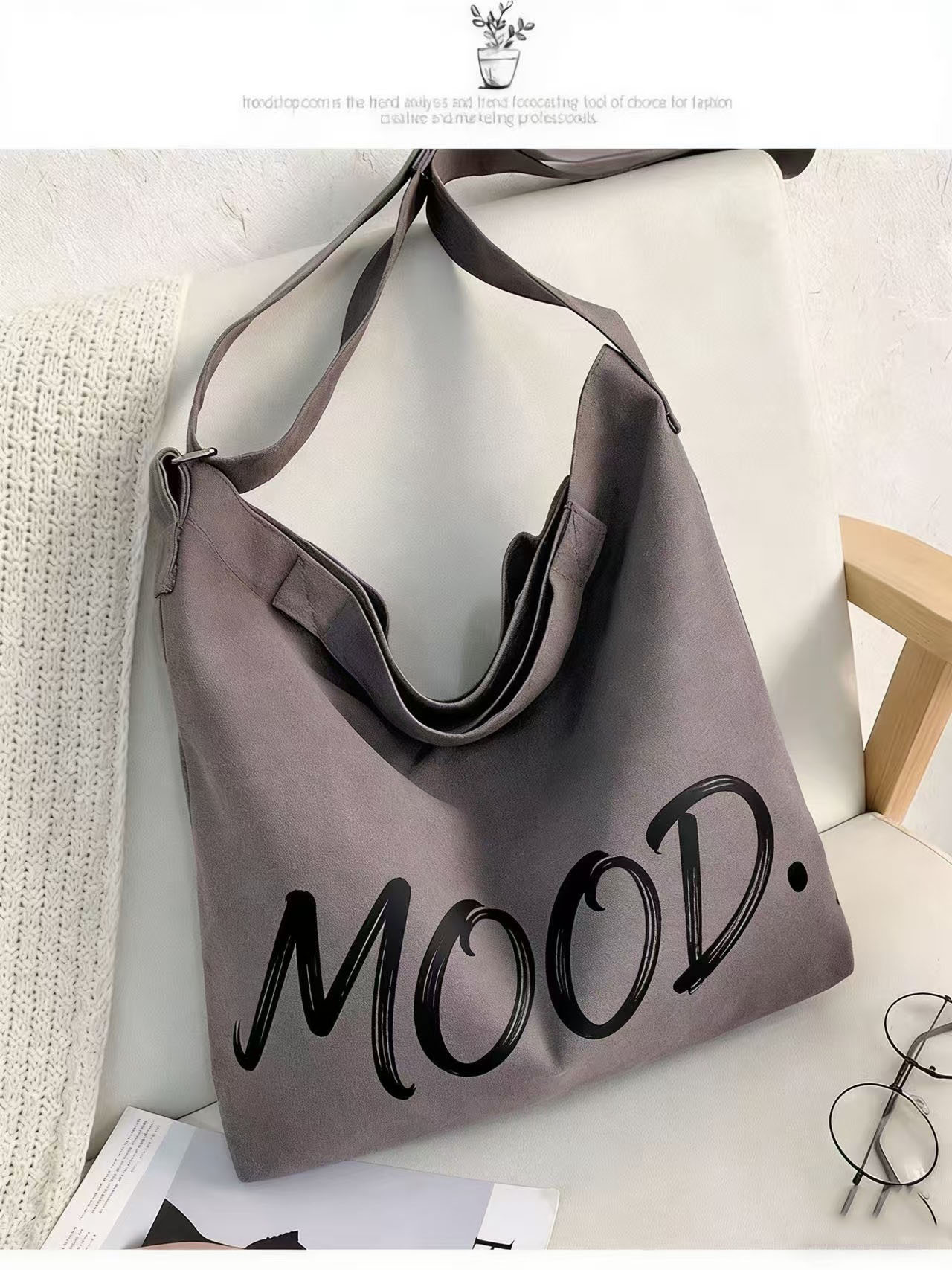 Large Multifunctional Canvas Tote Bag for College Girls - Stylish 