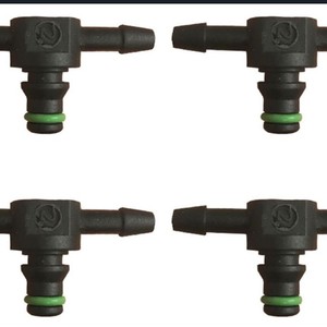 Conector de tubería de retorno de combustible para automóviles, negro, 1 vía, estándar Mo 161 para uso en vehículos - Product Image 1