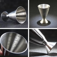 Jigger en acier inoxydable robuste RTS 60 ml, outil de bar à cocktails, réutilisable, durable, écologique, design moderne, directement du fabricant