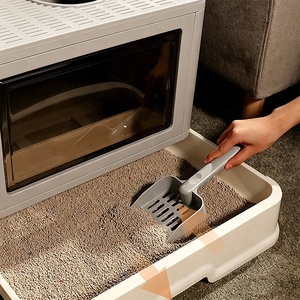 Bac à litière pour <span class=keywords><strong>chat</strong></span> d'intérieur entièrement fermé anti-éclaboussures avec peigne anti-poils - Product Image 3