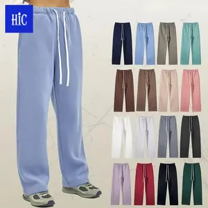 HIC New Style Baggy Straight Leg Cotton Sweatpants Jogger Pants Track Pants Trousers Custom Logo men's Sweatpants