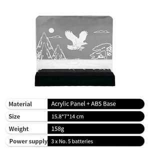 Lampe de chevet en acrylique compacte personnalisée avec impression laser moderne, lumière colorée pour la nuit de Noël 2026, idéale pour la chambre des enfants - Product Image 5