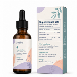 Gouttes liquides orales pour adultes, marque privée OEM, pour le sommeil, apaisant et anti-stress, à forte dose de citrate de 500 mg, vitamine B6 et glycinate de magnésium - Product Image 6