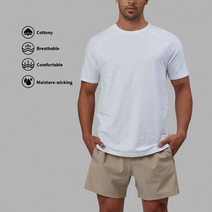 <span class=keywords><strong>Camiseta</strong></span> básica de gimnasio de poliéster 100% personalizada para hombre, <span class=keywords><strong>Camiseta</strong></span> deportiva blanca con cuello redondo y Jersey de punto transpirable, ajuste informal largo - Product Image 1