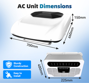Aire Acondicionado de Techo para Camiones Ligeros 12V/24V 2200W R134a Rojo/Blanco EAC002.91 - Product Image 3