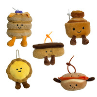 Porte-clés en peluche série alimentaire, nouveau design 2026, hot-dog, pain, tarte, dessert, poupée, porte-clés, breloque pour sac, décoration, pendentif