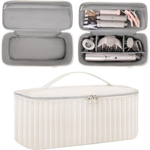 Sac de rangement matelassé de luxe léger pour fer à friser et accessoires de sèche-cheveux, double couche avec fermeture éclair, idéal pour les voyages - Product Image 4