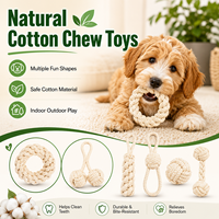 Jouet pour chien en corde de coton durable, ensemble de nœuds en chanvre à mâcher, interactif, pour tirer et nettoyer les dents, pour chiens de petite, moyenne et grande taille