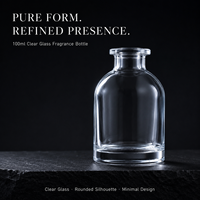 Flacon de parfum en verre transparent de luxe 100 ml, rechargeable, pour bâtonnets diffuseurs et diffusion d'aromathérapie