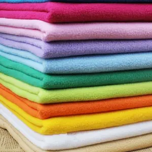 Hoge Kwaliteit Aangepaste Kleur Fabricage 100% Polyester Effen Geverfd Micro Polar Fleece Stof Voor Kledingstuk