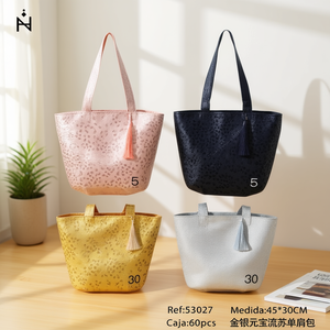 Bolsos de Hombro con Borlas y Diseño de Lingotes de Oro y Plata 45x30CM - Bolso Promocional - Product Image 3