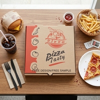 Boîtes à pizza carrées en carton ondulé sur mesure de 6, 7, 8, 9, 10, 12, 16, 18 pouces, jetables, biodégradables, emballages alimentaires aseptiques