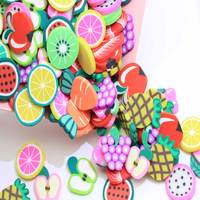 20*20*2mm Polymeer Klei Fruit Slice Aardbei Kiwifruit Platte Achterkant Plakjes voor Oorbellen Charms Plakken Haarspeld DIY