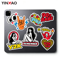 Autocollants esthétiques Y2K des années 2000, autocollants découpés sur mesure, vinyle imperméable, décalcomanies rétro pop art pour coque de téléphone, ordinateur portable, carnet