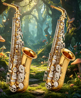 Lacquered Gold E Flat Alto Saxophone Wind Instrument for Adult Beginner Professional Use