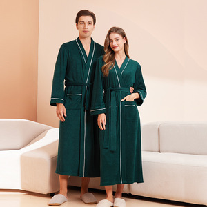 Nuovo Stile Accappatoio per Coppia, Uomo e Donna, in Tessuto Spugna con Scollo a V, in Poliestere, a Maniche Lunghe, Assorbente e ad Asciugatura Rapida - Product Image 4