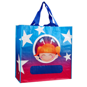 Recyclable Durable Custom Logo Laminated PE/PP Woven Shopping Tote Bag for Daily Use and Gift