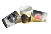 Gobelets en papier kraft jetables de 9 oz pour boissons chaudes et froides, avec impression dorée et estampage, à paroi simple, pour café