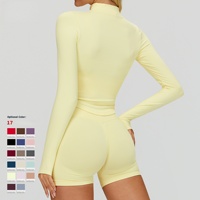 Veste de yoga sans couture à compression élevée, col montant zippé, manches longues, pour femme, ajustée, séchage rapide, pour la gym et le sport en extérieur