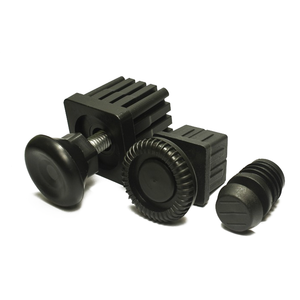 Chủ đề đen nhựa đồ nội thất chân phích cắm M8 M10 đen nhựa vuông chèn Nut phích cắm chân có thể điều chỉnh cho đồ nội thất chiều cao - Product Image 1