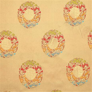 Magnifique tissu brocart 100% polyester jacquard rouge à motif traditionnel pour vêtements de Noël et du Nouvel An - Product Image 5