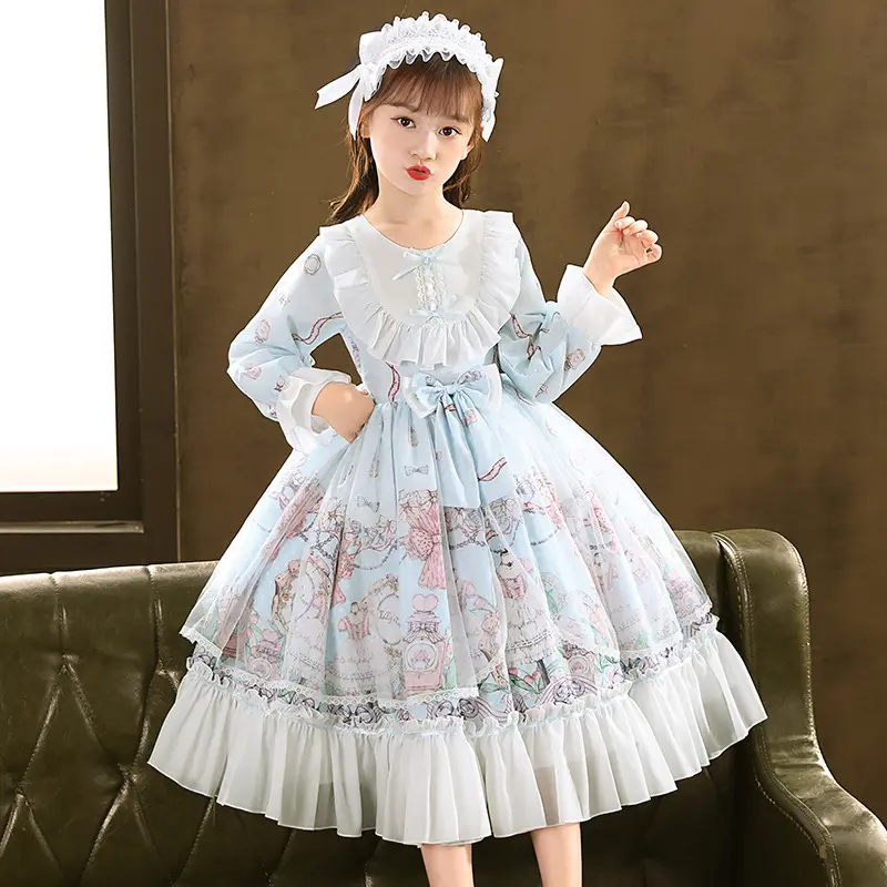 Outong-vestido de fiesta para niñas, ropa de princesa de cumpleaños para niñas, vestidos de Lolita de 6 a 14 años