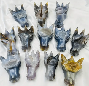 بيع بالجملة جيود Fanshi منحوت يدويًا أزرق Druzy Agate جودة عالية نحت العقيق الطبيعي للديكور المنزلي والهدايا - Product Image 6