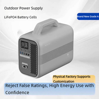 Alimentation portable extérieure au phosphate de fer et de lithium 500W à onde sinusoïdale pure MPPT, batterie portable pour caravane autonome de grande capacité