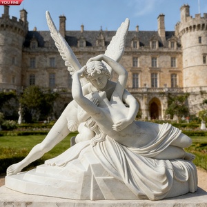 YOUFINE <span class=keywords><strong>Statue</strong></span> d'<span class=keywords><strong>ange</strong></span> volant <span class=keywords><strong>en</strong></span> marbre blanc sculpté à la main grandeur nature, sculpture d'<span class=keywords><strong>ange</strong></span> moderne <span class=keywords><strong>pour</strong></span> l'aménagement paysager extérieur - Product Image 5