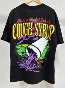 เสื้อยืดคอกลมแขนสั้นสำหรับผู้ชายทรงปกติพิมพ์ลายสกรีนผ้าไหม100% ยาแก้ไอสำหรับผู้ชาย - Product Image 2