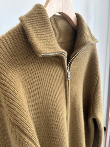 カシミヤセーター2024メンズ100% カシミヤニットプルオーバージッパー厚手ウールセーター冬カスタムカラー在庫あり男性用 - Product Image 2