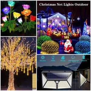 Jxjt Lamp Led String Licht Lamp Vakantie Lantaarn Outdoor Solar Tuin Decoratieve Verlichting Kerstdecoratie Verlichting Voor Evenementen