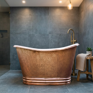 Luxury Freestanding Copper Bathtub Oval <b>Metal</b> Handcrafted Antique Finish Durable Zainul Islam Home Hotel Bathroom Indian Home - Product Image 1