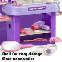 Jeu de Maquillage et de Beauté pour Filles 2-en-1 : Table de Coiffure avec Miroir et Accessoires Multiples – Vente en Gros