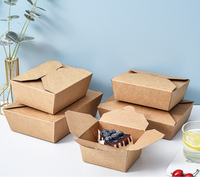 Échantillon gratuit Boîtes à fentes noires de qualité alimentaire Logo personnalisé Recyclable Papier kraft Sushi & Nouilles Capacité 24-66 oz Boîte à emporter