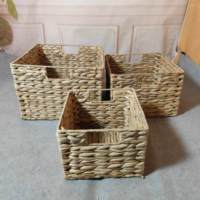 Panier de rangement artisanal sur mesure en jacinthe d'eau et jonc de mer, fabriqué par JY Basket Manufacturer