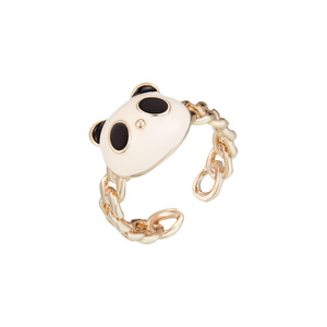 Panda Cartoon <b>Open</b> <b>Ring</b> Enamel Animal Zodiac Jewelry Gift Index Finger <b>Ring</b> - Product Image 5