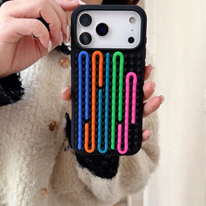 <span class=keywords><strong>Coque</strong></span> antichoc en silicone souple style jeu d'entraînement cérébral DIY Dots pour <span class=keywords><strong>iPhone</strong></span> 13 <span class=keywords><strong>14</strong></span> 15 16 17 Pro Max, housse amusante anti-stress - Product Image 5