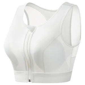 Reggiseno sportivo Racerback con chiusura frontale a impatto alto per donna maniche per vasca da bagno con stampa taglie forti - Product Image 3