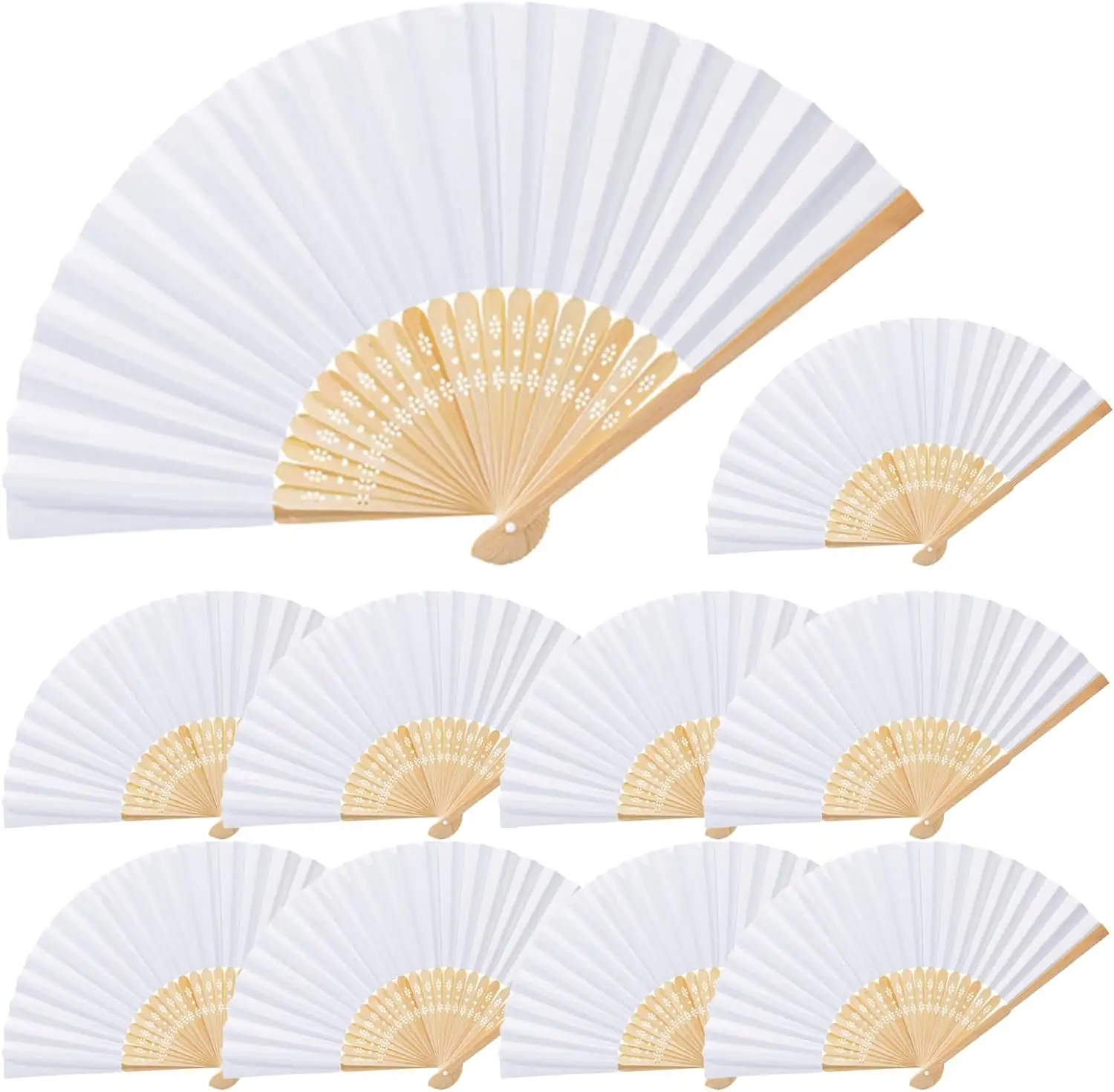Foldable Bamboo Fans Chinese Style for Wedding DIY Crafting Wall Decoration Party Favors
