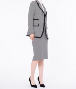 Costume femme simple <span class=keywords><strong>et</strong></span> généreux <span class=keywords><strong>pied</strong></span> <span class=keywords><strong>de</strong></span> <span class=keywords><strong>poule</strong></span> blazer <span class=keywords><strong>noir</strong></span> <span class=keywords><strong>et</strong></span> <span class=keywords><strong>blanc</strong></span> jupe taille haute dames élégant costume décontracté formel 2 pièces - Product Image 2
