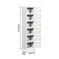 Armoires de rangement métalliques à six portes avec serrure à clé, robustes et durables pour les salles de sport et les immeubles de bureaux